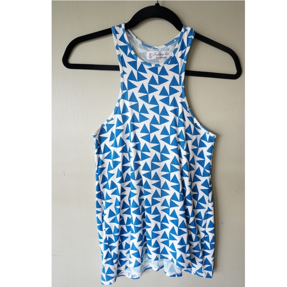 Fighting Eel Blue Triangle Top Size Small - Picture 1 of 2